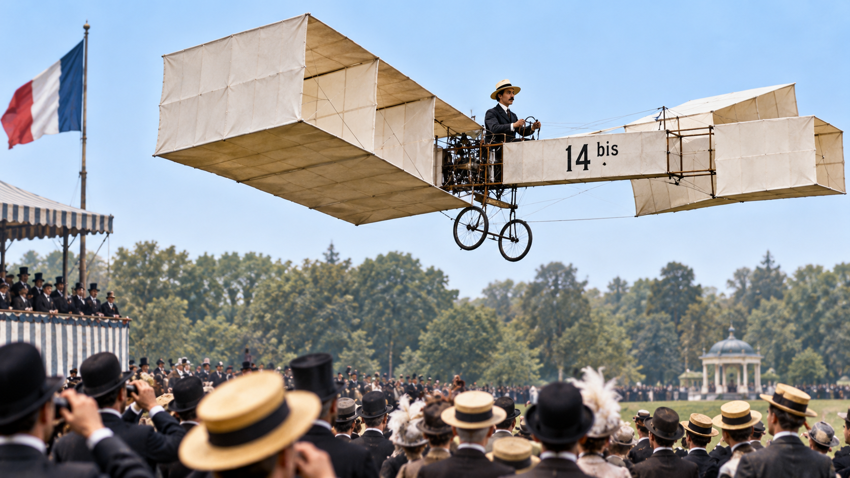 23 octobre 1906 : Santos-Dumont réalise un vol historique à Paris
