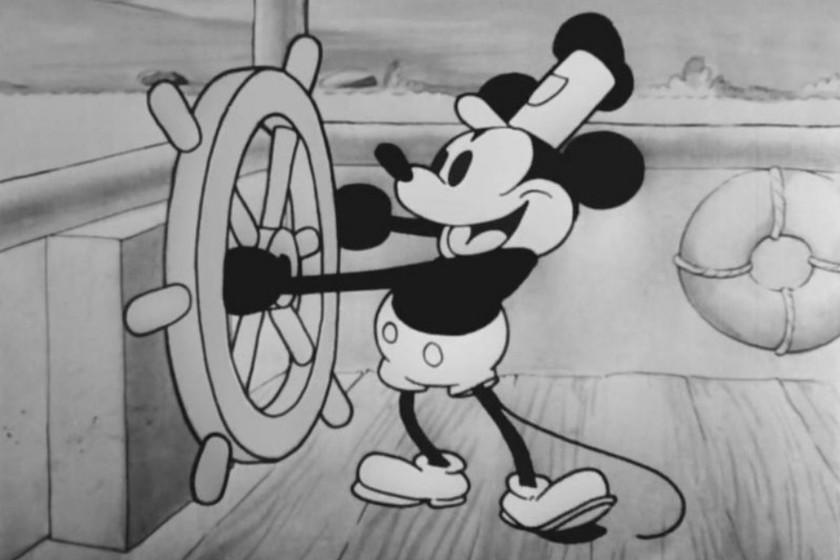 Mickey Mouse dans le court métrage Steamboat Willie de 1928