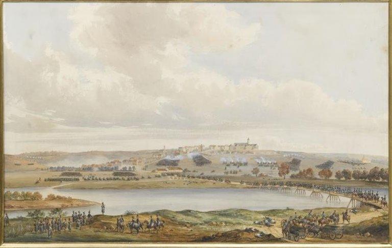Représentation historique de la bataille d'Elchingen pendant la campagne d'Ulm en 1805