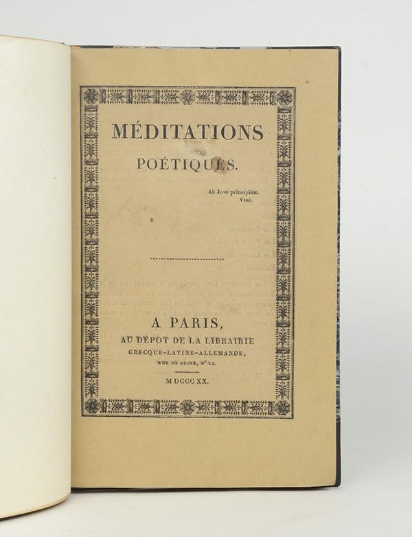 LAMARTINE Alphonse de Méditations poétiques 1820