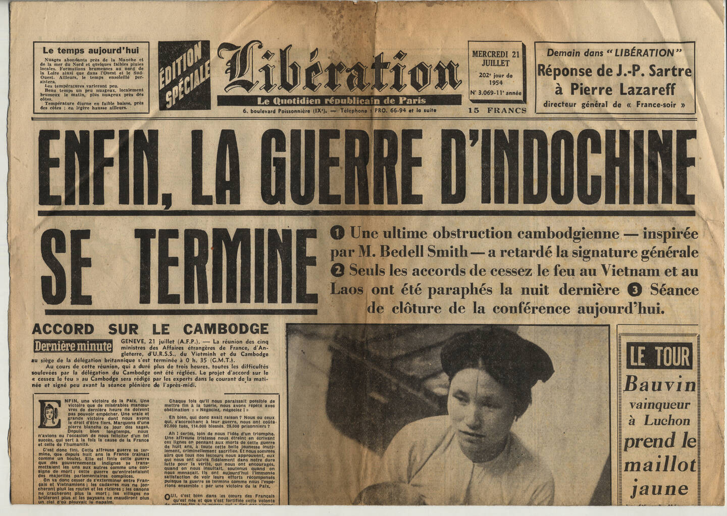 21 juillet 1954 : la fin de la guerre d’Indochine